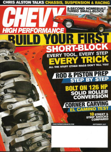 CHEVY HIGH PERFORMANCE 2007 SEPT - SHORT-BLOCK STUFF, ROD & PISTONS, EL CAMINO